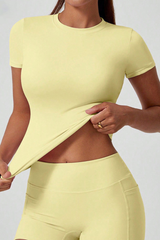Women's Summer Round-Neck Slim Fit Athletic T-shirt