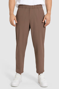 Men Summer Loose Lightweight Quick-Dry Breathable Straight Leg Cropped Casual Workout Sport Pants