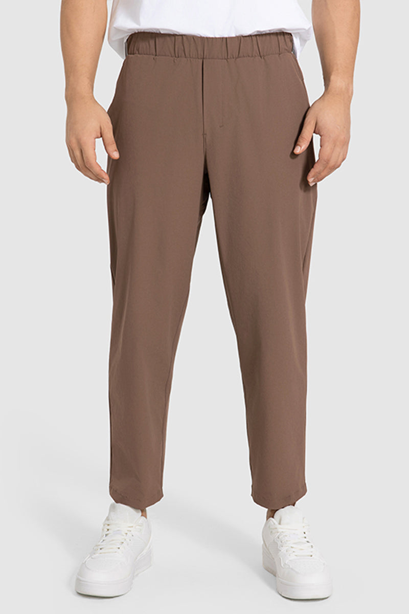 Men Summer Loose Lightweight Quick-Dry Breathable Straight Leg Cropped Casual Workout Sport Pants