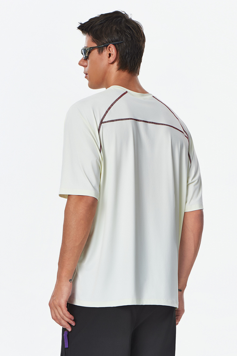 Men's Outdoor Striped Color-Block Relaxed Quick Dry T-Shirt