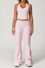 Women's Yoga Tank Top and Flared Pants Two-Piece Set
