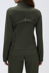 Women's Sports Set:Stand Collar Jacket And Straight Leg Pant