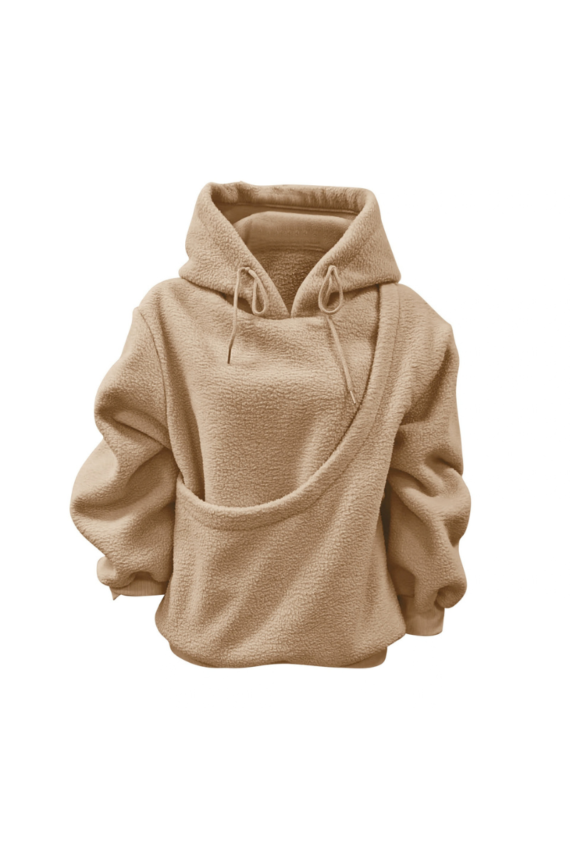 Women's Fall/Winter Fleece Front Large Pet Pocket Hoodie