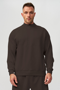 Men's Half-Zip Mock Neck Thermal Sweatshirt