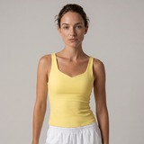 Women's V-neck  Crisscross Back Longline Sport Tank Top