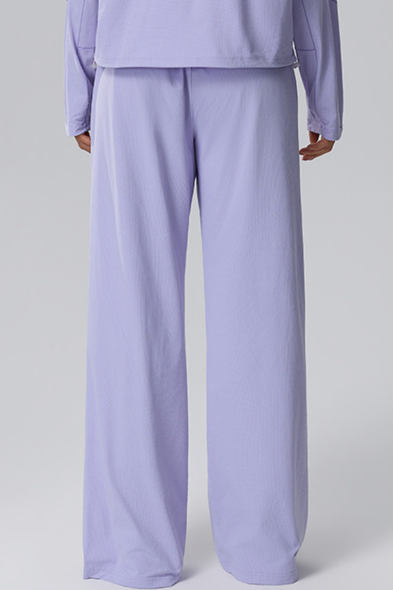Women Fall Quick Dry lastic Waist Drawstring Wide-Leg Pants