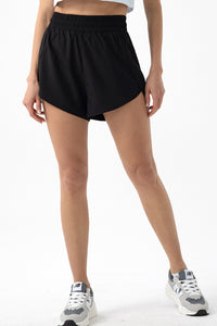Women Eco Polyester Elastic Waist Loose Breathable Quick Dry Casual Sun Protection Running Sports Fitness Shorts