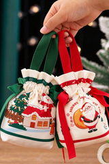 Christmas Canvas Gift Bag For Xmas Eve Apple Candy Wrapping