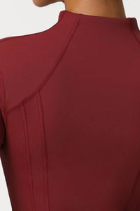 Women High-Neck Slim-Fit Zipper-Pocket Workout Yoga Jacket