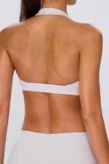 Women's Halter V-Neck Padded Backless Sports Yoga Bra