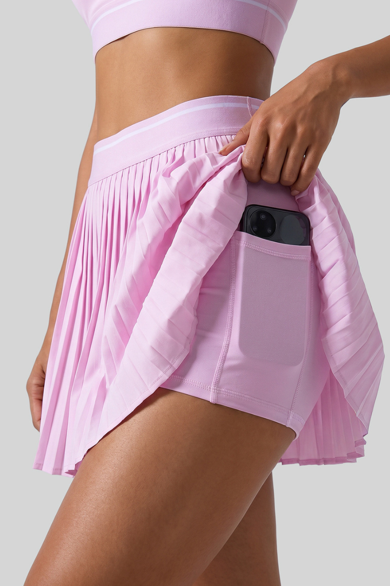 Women's High-Waist Pleated Athletic Skort with Side Pocket
