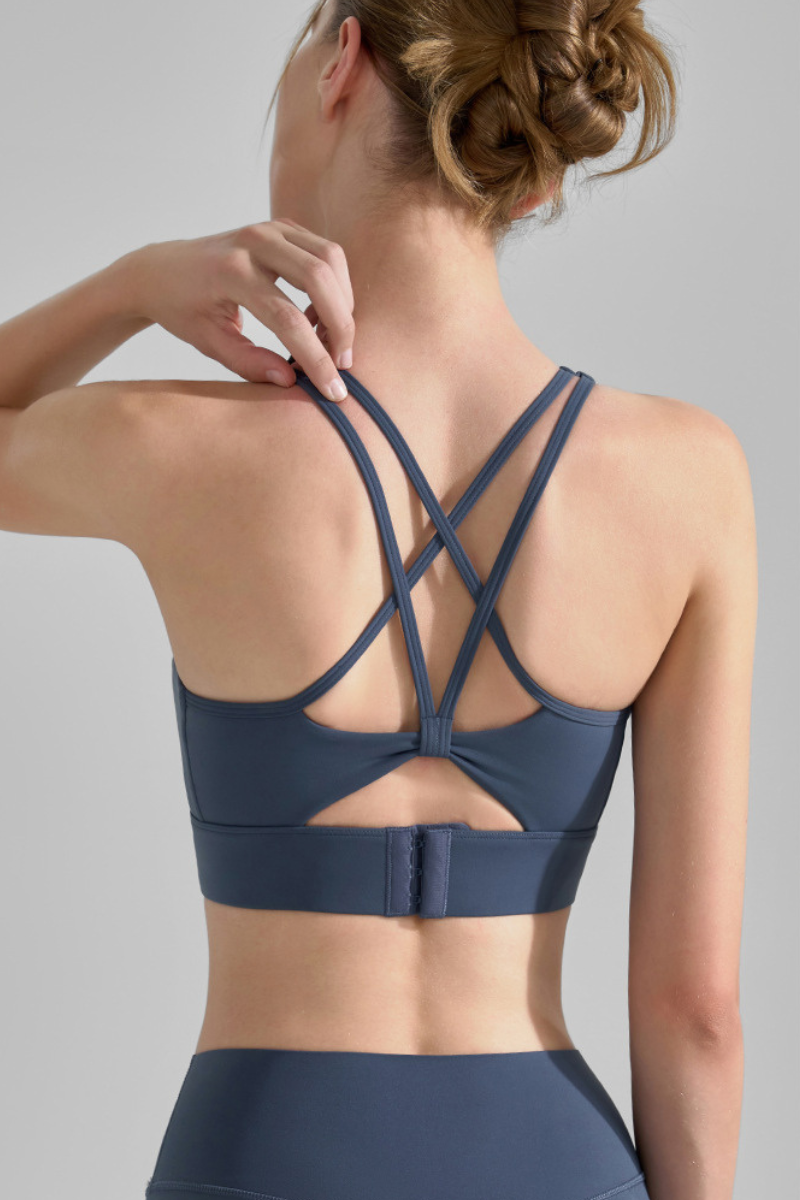 Women's U-Neck Crisscross Straps High Impact Sports Bra