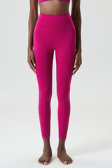 Solid high-waisted sports leggings