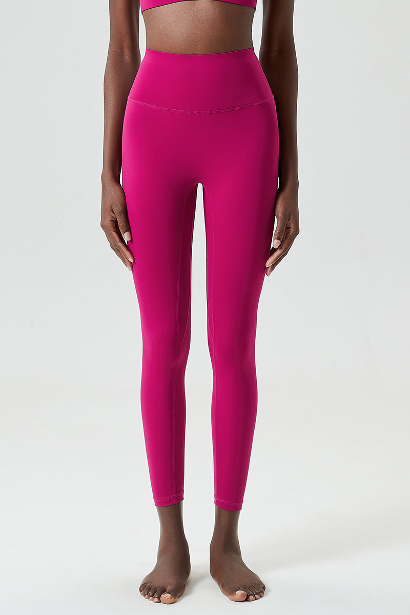 Solid high-waisted sports leggings