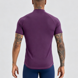Men's Summer Cooling Color Block Half-Zip Quick Dry T-Shirt