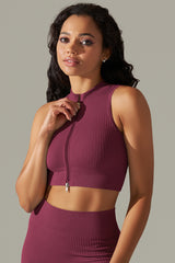 Women'S Front Zipper Sports Bra