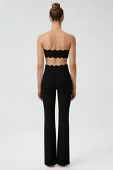 Women's 2-Piece Sets:Scalloped Edge Bra & Flare Leggings