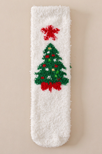 Unisex Christmas Gift Cute Print Holiday Coral Fleece Socks