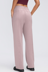 Women's Air Layer Elastic Toggle Wide Leg Athletic Pants