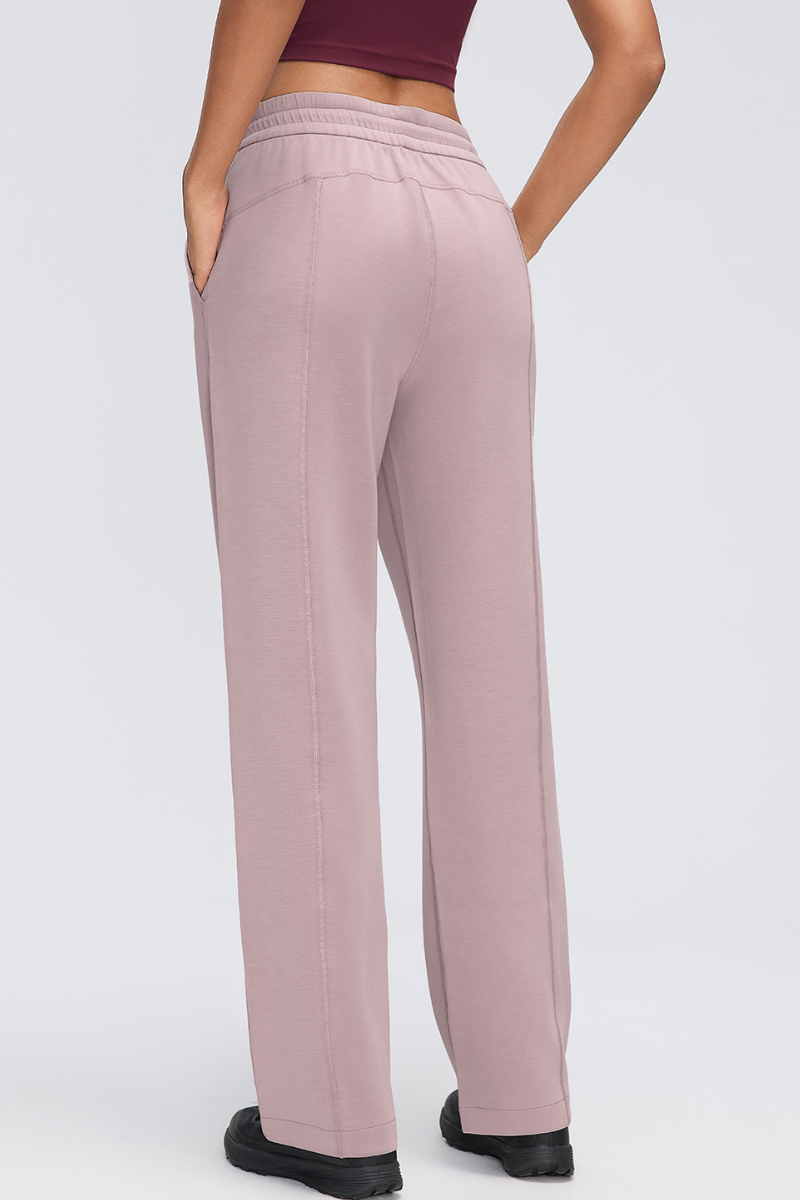 Women's Air Layer Elastic Toggle Wide Leg Athletic Pants