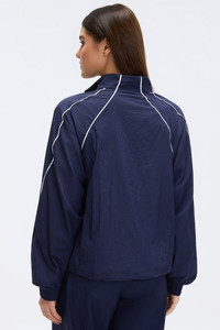 Women's Stand Collar Lightweight Drawstring Hem Sports Jacket