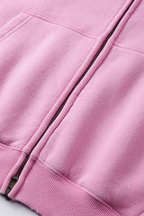 Unisex Fleece Boxy Zip Hoodie: Short Fit Wax Wash Retro Design