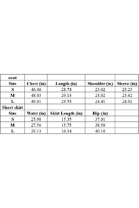 Plush cardigan and short skirt set