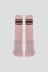 Women's Non-Slip Grip Sole Long Tube Sports Pilates Socks