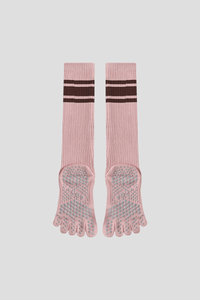 Women's Non-Slip Grip Sole Long Tube Sports Pilates Socks