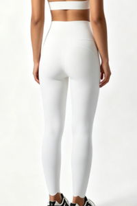 Women's High Waist Scalloped Waist Yoga 9 Inch Leggings