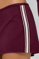 Women's Sports Sets:Stand Collar Cropped Jacket And Skirt