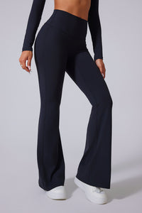 Women'S Brushed High-Waisted Shape-Fitting Athletic Skinny Flared Trousers