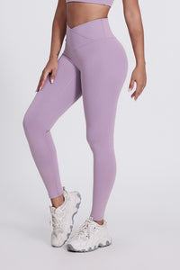 Women'S Bright Crossover High-Waisted Hip Lift Dance Stretch Cropped Pants
