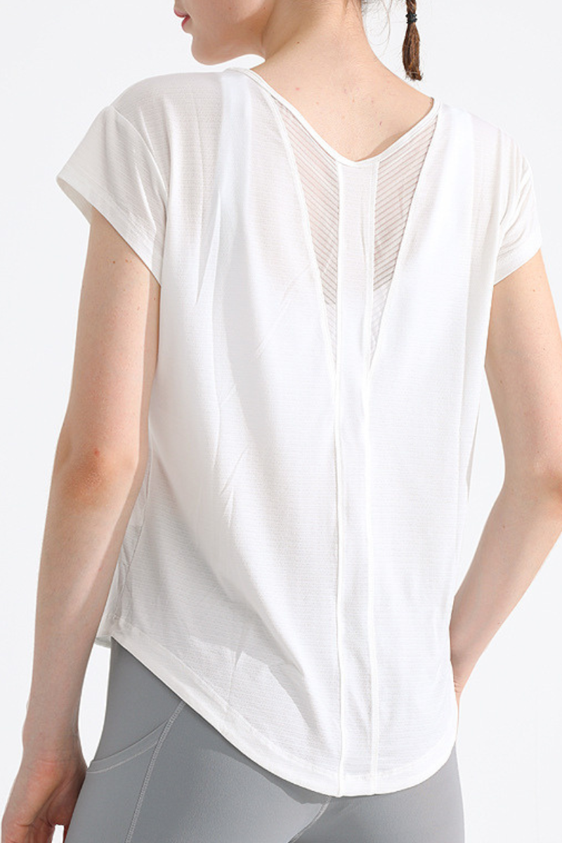 Women's Summer Cooling Quick-Dry Mesh Panel Sports T-shirt