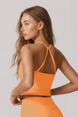 Women's Y Back Thin Strap Cropped Nude Feel Yoga vest