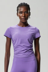 Women Plus-Size Honeycomb Waist Quick-Dry Slim-Fit Summer Yoga Training Top