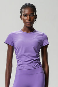 Women Plus-Size Honeycomb Waist Quick-Dry Slim-Fit Summer Yoga Training Top