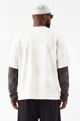 Men's Fall 100% Cotton Leopard Print Splicing Fake Two-Piece Long Sleeve Tee