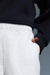 Women Loose Straight Leg Fleece-Lined Drawstring Casual Sport Pants