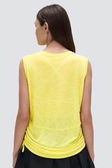 Women's Summer Sheer Breathable Drawstring Sports Tank Top