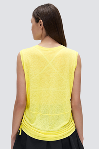 Women's Summer Sheer Breathable Drawstring Sports Tank Top