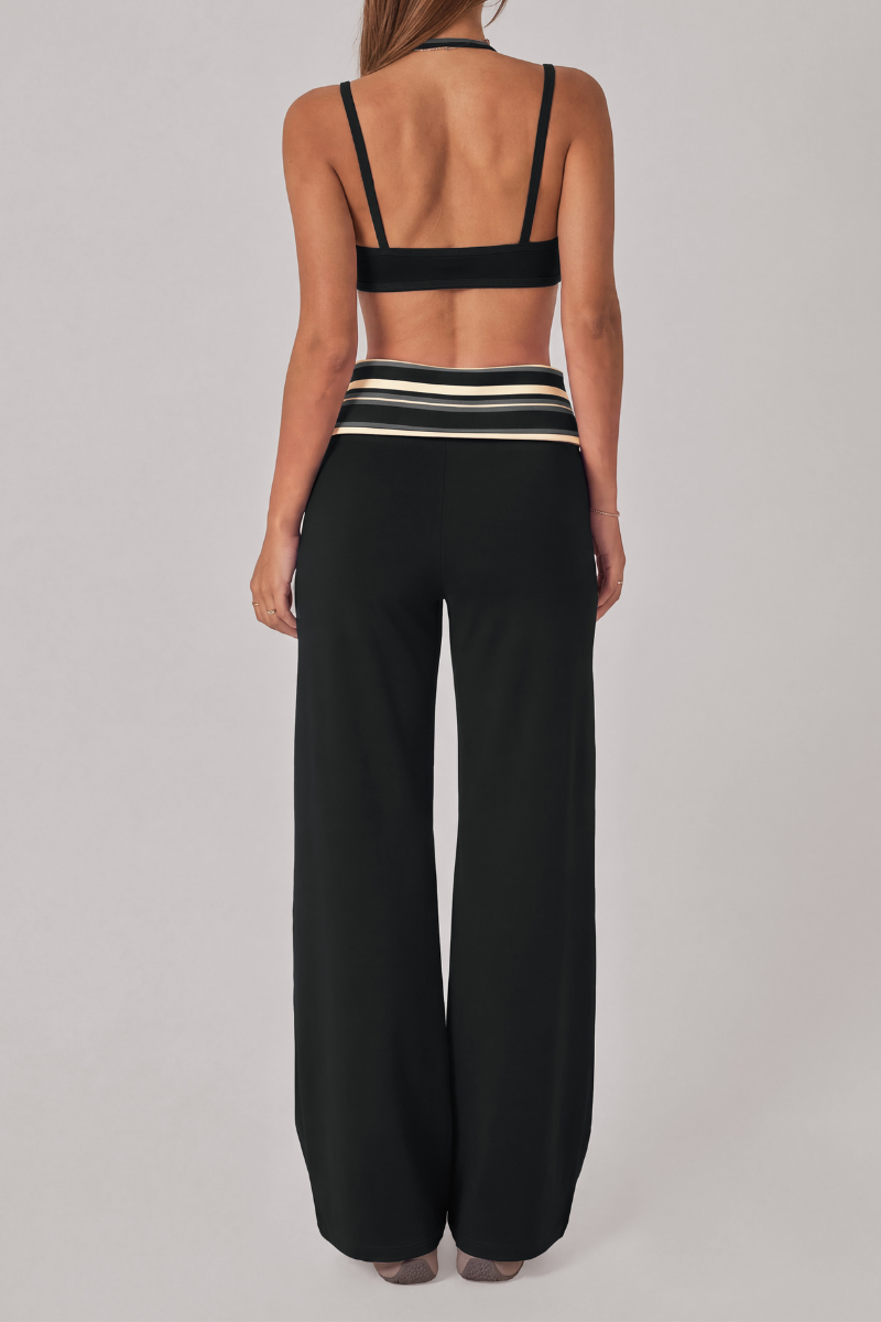Women's Fall Vintage Fake Two Piece Bra & Yoga Pants Set