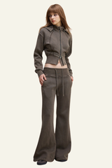 Women's Jacket and Flarepants Two-Piece Set.