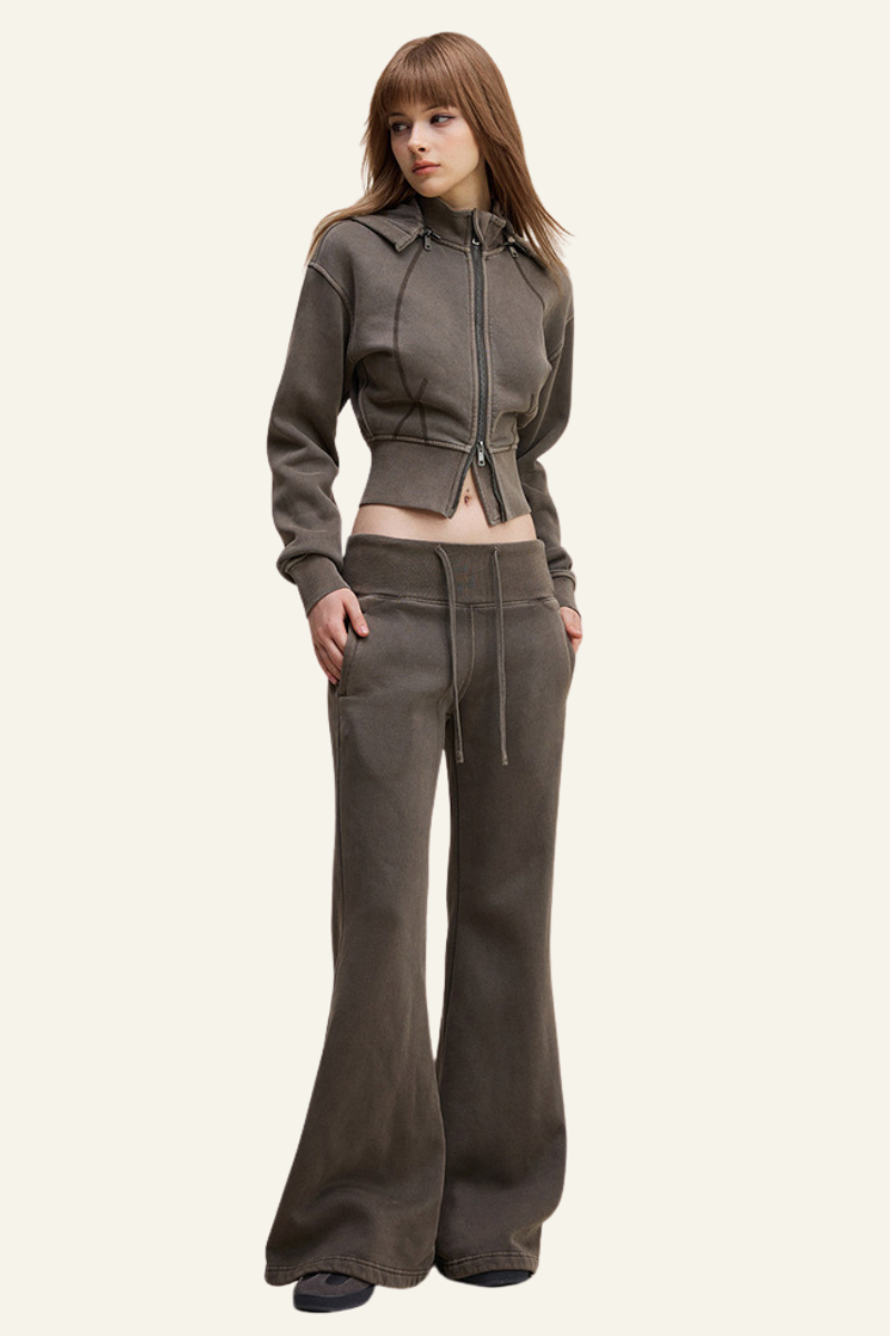 Women's Jacket and Flarepants Two-Piece Set.