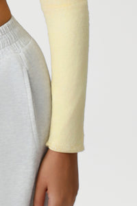 Women Lace Square Neck Cropped Yoga Long Sleeves