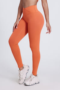 Women'S Bright Crossover High-Waisted Hip Lift Dance Stretch Cropped Pants