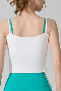 Women's Color‑Contrast Faux Two‑Piece Sports Cami Top