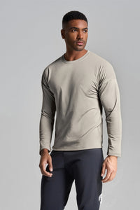 Men Solid Quick-Dry Outdoor Training Long Sleeve Top