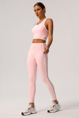 Trimmed sports bra & yoga leggings 2-piece set