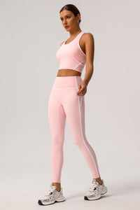 Trimmed sports bra & yoga leggings 2-piece set